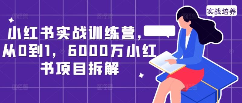 小红书实战训练营，从0到1，6000万小红书项目拆解-一鸣资源网