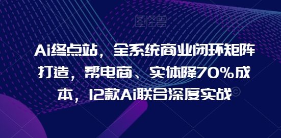 Ai终点站，全系统商业闭环矩阵打造，帮电商、实体降70%成本，12款Ai联合深度实战【0906更新】-一鸣资源网