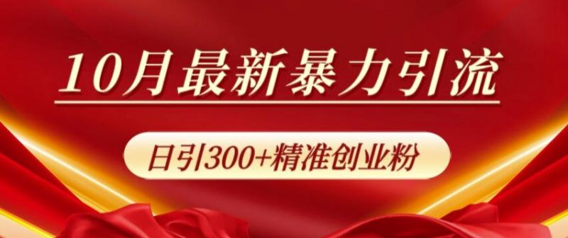 10月最新暴力引流，私域完美闭环，日引300+精准创业粉【揭秘】-一鸣资源网