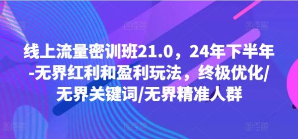 线上流量密训班21.0，24年下半年-无界红利和盈利玩法，终极优化/无界关键词/无界精准人群-一鸣资源网