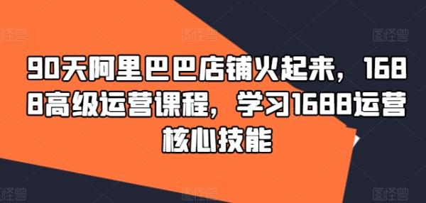 90天阿里巴巴店铺火起来，1688高级运营课程，学习1688运营核心技能-一鸣资源网