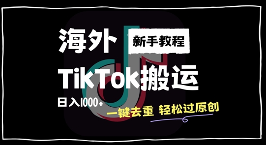 2024最新海外TikTok搬运玩法，一键去重轻松过原创，新手无经验也能日入1k【揭秘】-一鸣资源网