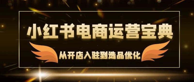 小红书电商运营宝典：从开店入驻到选品优化，一站式解决你的电商难题-一鸣资源网