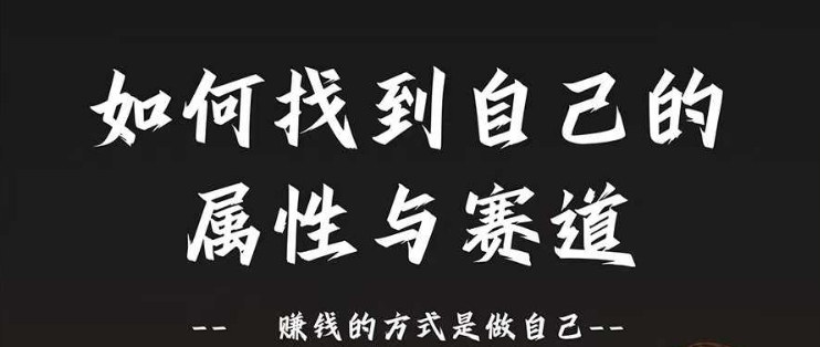 赛道和属性2.0：如何找到自己的属性与赛道，赚钱的方式是做自己-一鸣资源网