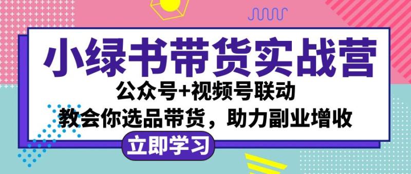 小绿书AI带货实战营：公众号+视频号联动，教会你选品带货，助力副业增收-一鸣资源网