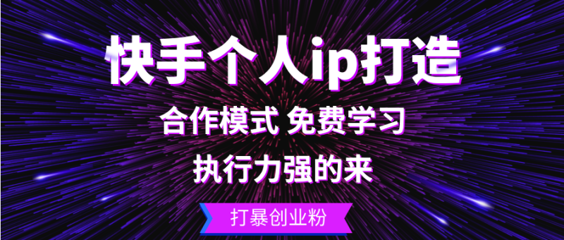 快手个人ip打造：执行力强的来 打暴创业粉-一鸣资源网