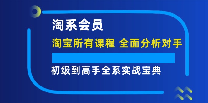 淘系会员【淘宝所有课程，全面分析对手】，初级到高手全系实战宝典-一鸣资源网