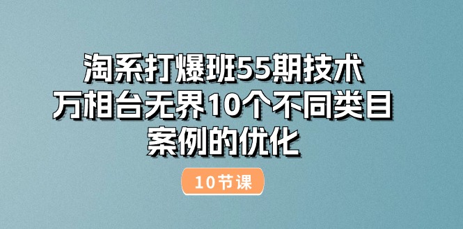 淘系打爆班55期技术：万相台无界10个不同类目案例的优化（10节）-一鸣资源网