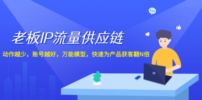 老板 IP流量 供应链，动作越少，账号越好，万能模型，快速为产品获客翻N倍-一鸣资源网