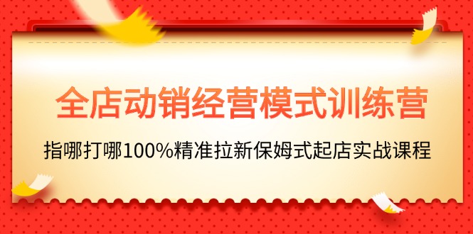 全店动销-经营模式训练营，指哪打哪100%精准拉新保姆式起店实战课程-一鸣资源网