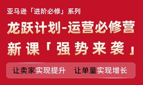 亚马逊进阶必修系列，龙跃计划-运营必修营新课，让卖家实现提升 让单量实现增长-一鸣资源网